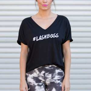 LASH+LOVE APPAREL #Lashboss Black Tee