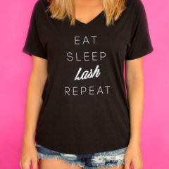 LASH+LOVE APPAREL Eat Sleep Lash Repeat Black Tee