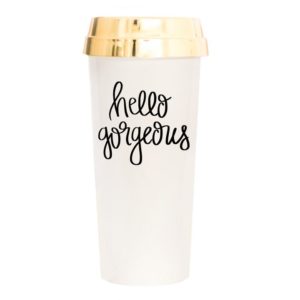 SWD Hello Gorgeous Gold Travel Mug