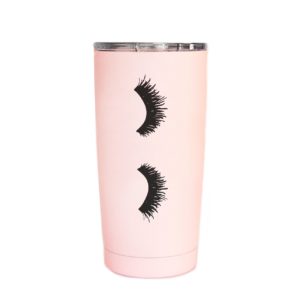 SWD Eyelashes Pink Metal Travel Mug