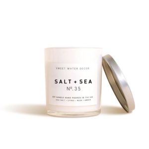 Salt and Sea Soy Candle | White Jar Candle